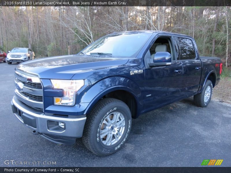 Blue Jeans / Medium Earth Gray 2016 Ford F150 Lariat SuperCrew 4x4