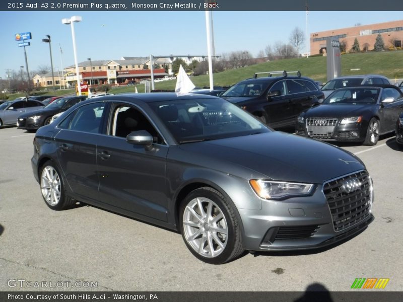 Monsoon Gray Metallic / Black 2015 Audi A3 2.0 Premium Plus quattro