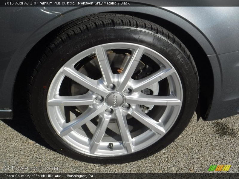 Monsoon Gray Metallic / Black 2015 Audi A3 2.0 Premium Plus quattro