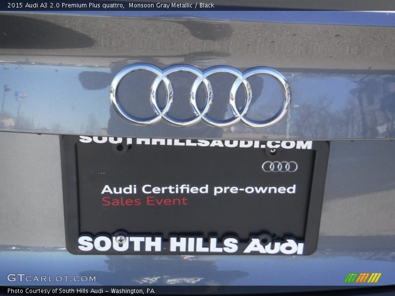 Monsoon Gray Metallic / Black 2015 Audi A3 2.0 Premium Plus quattro