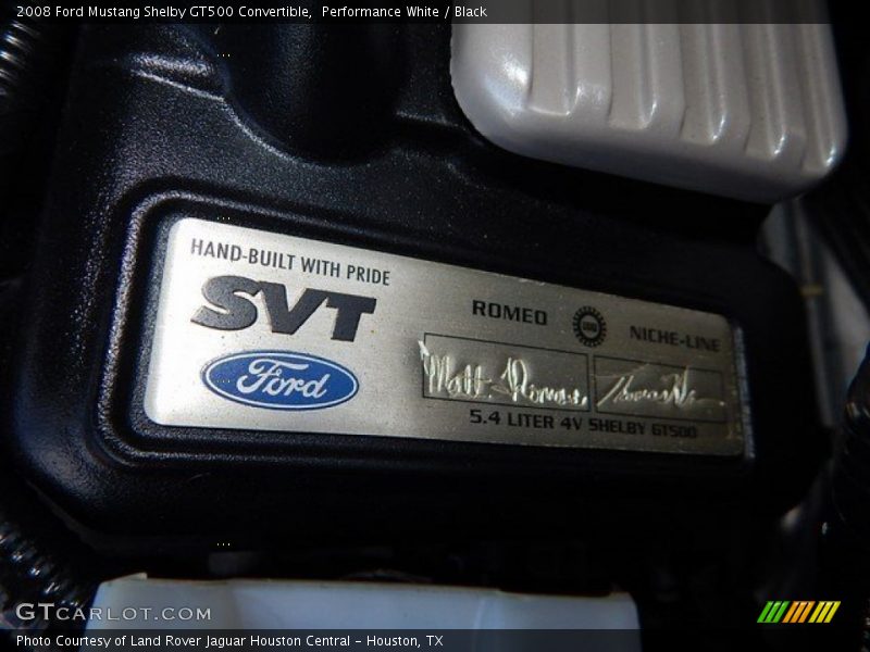 Performance White / Black 2008 Ford Mustang Shelby GT500 Convertible