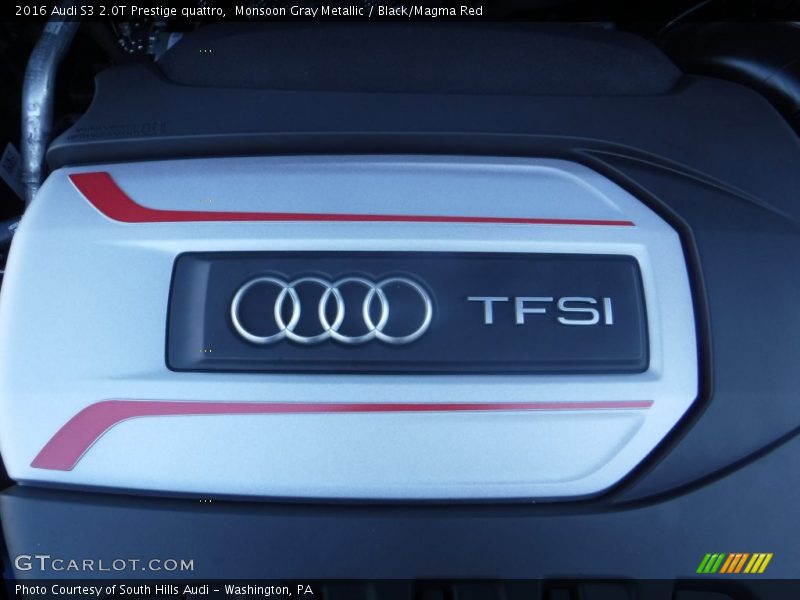 Monsoon Gray Metallic / Black/Magma Red 2016 Audi S3 2.0T Prestige quattro