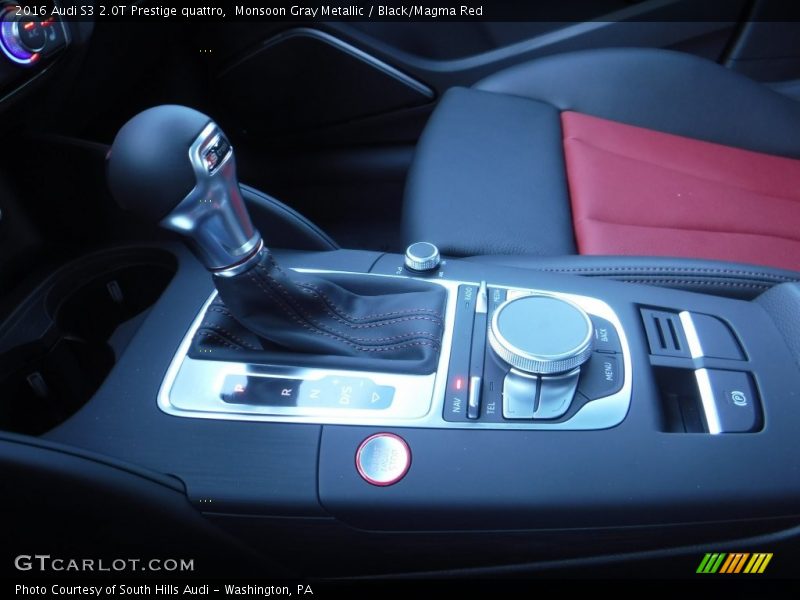 Monsoon Gray Metallic / Black/Magma Red 2016 Audi S3 2.0T Prestige quattro