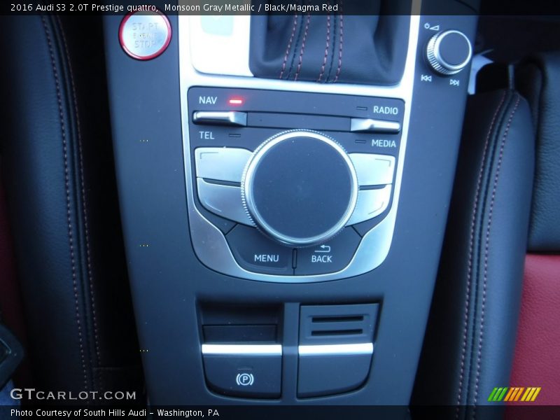 Monsoon Gray Metallic / Black/Magma Red 2016 Audi S3 2.0T Prestige quattro