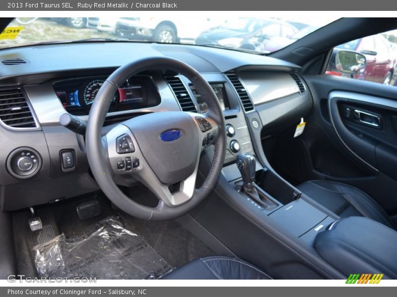 Ruby Red Metallic / Charcoal Black 2013 Ford Taurus SEL