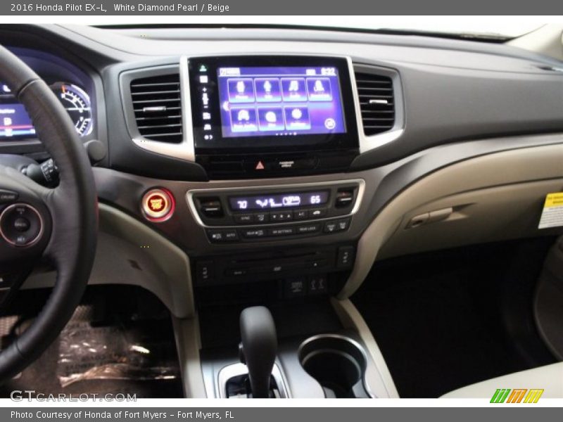 White Diamond Pearl / Beige 2016 Honda Pilot EX-L