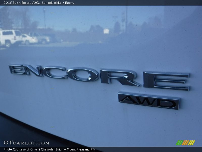 Summit White / Ebony 2016 Buick Encore AWD