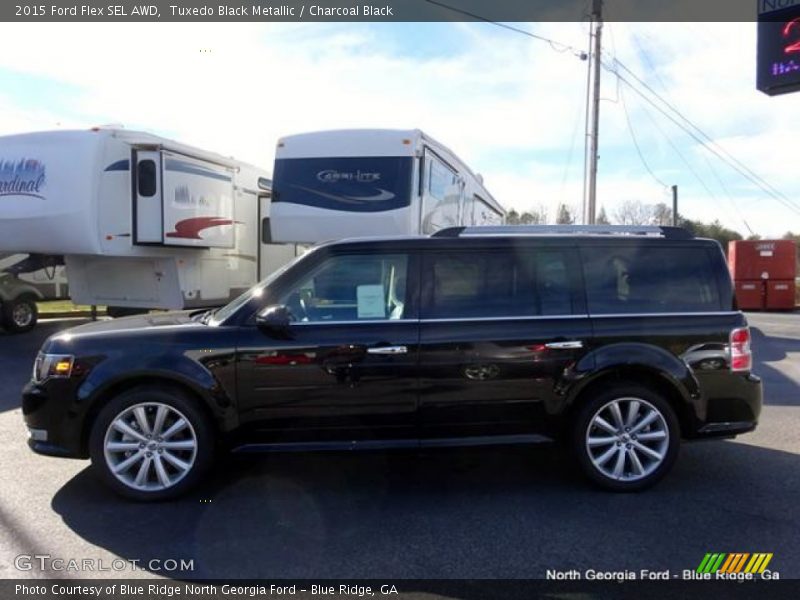 Tuxedo Black Metallic / Charcoal Black 2015 Ford Flex SEL AWD