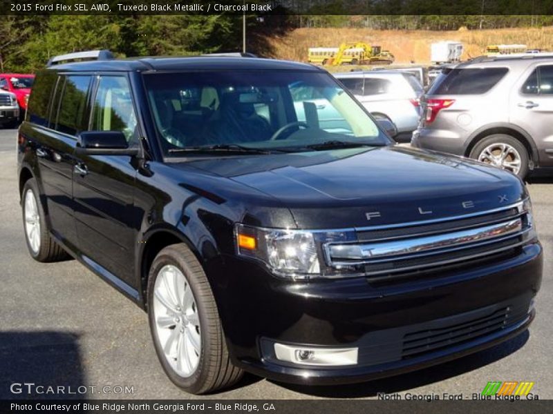 Tuxedo Black Metallic / Charcoal Black 2015 Ford Flex SEL AWD