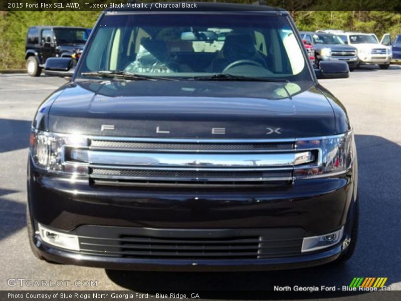 Tuxedo Black Metallic / Charcoal Black 2015 Ford Flex SEL AWD