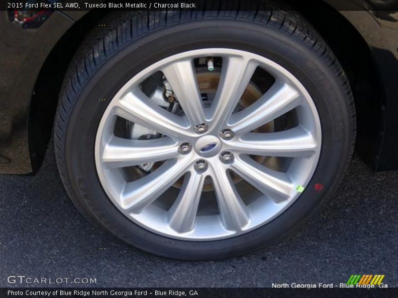 Tuxedo Black Metallic / Charcoal Black 2015 Ford Flex SEL AWD