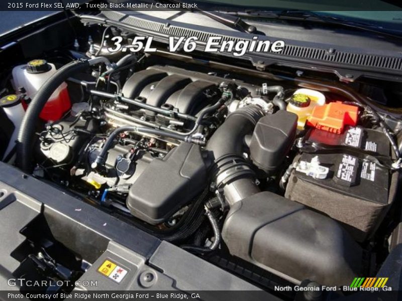Tuxedo Black Metallic / Charcoal Black 2015 Ford Flex SEL AWD
