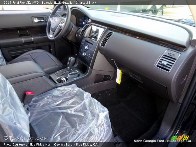 Tuxedo Black Metallic / Charcoal Black 2015 Ford Flex SEL AWD