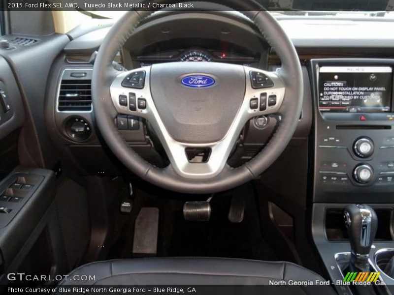 Tuxedo Black Metallic / Charcoal Black 2015 Ford Flex SEL AWD