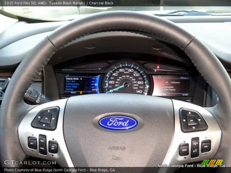 Tuxedo Black Metallic / Charcoal Black 2015 Ford Flex SEL AWD