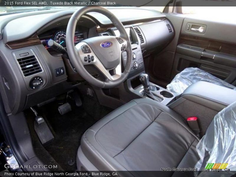 Tuxedo Black Metallic / Charcoal Black 2015 Ford Flex SEL AWD