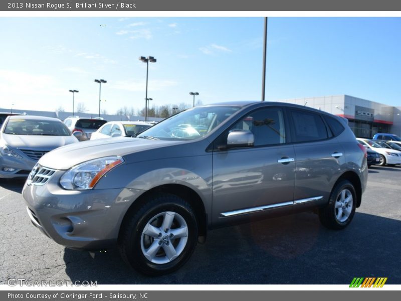 Brilliant Silver / Black 2013 Nissan Rogue S