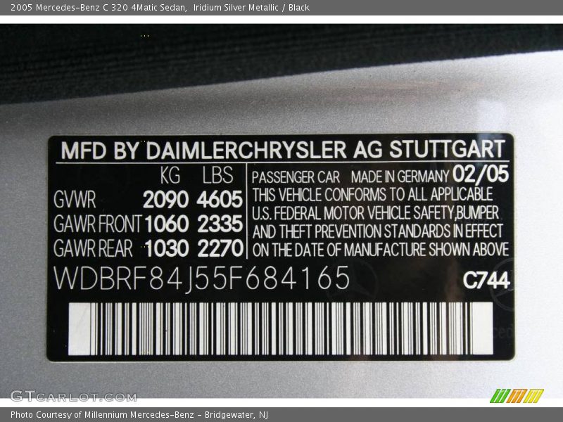 Iridium Silver Metallic / Black 2005 Mercedes-Benz C 320 4Matic Sedan