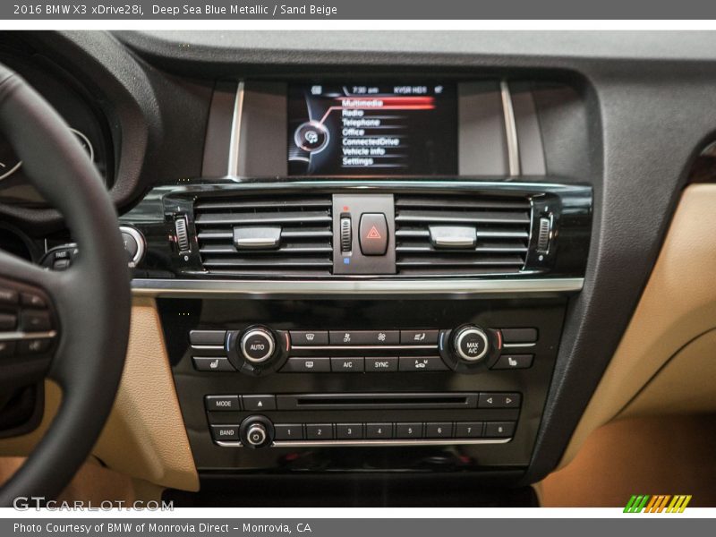Deep Sea Blue Metallic / Sand Beige 2016 BMW X3 xDrive28i