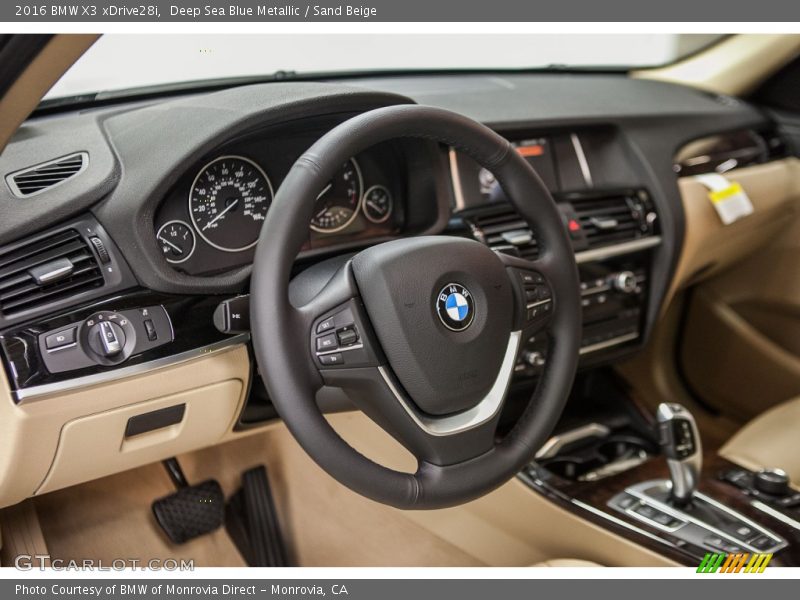 Deep Sea Blue Metallic / Sand Beige 2016 BMW X3 xDrive28i