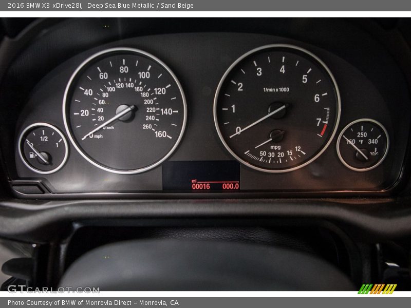 Deep Sea Blue Metallic / Sand Beige 2016 BMW X3 xDrive28i