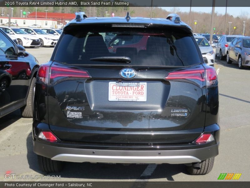 Black Sand Pearl / Nutmeg 2016 Toyota RAV4 Limited Hybrid AWD