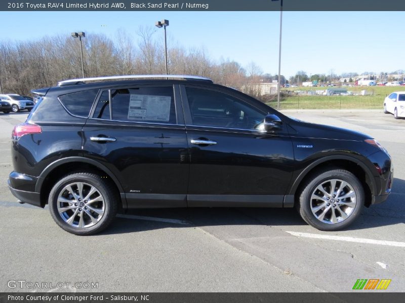 Black Sand Pearl / Nutmeg 2016 Toyota RAV4 Limited Hybrid AWD