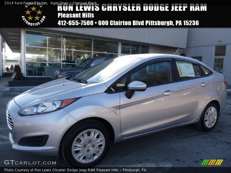 Ingot Silver / Charcoal Black 2014 Ford Fiesta S Sedan