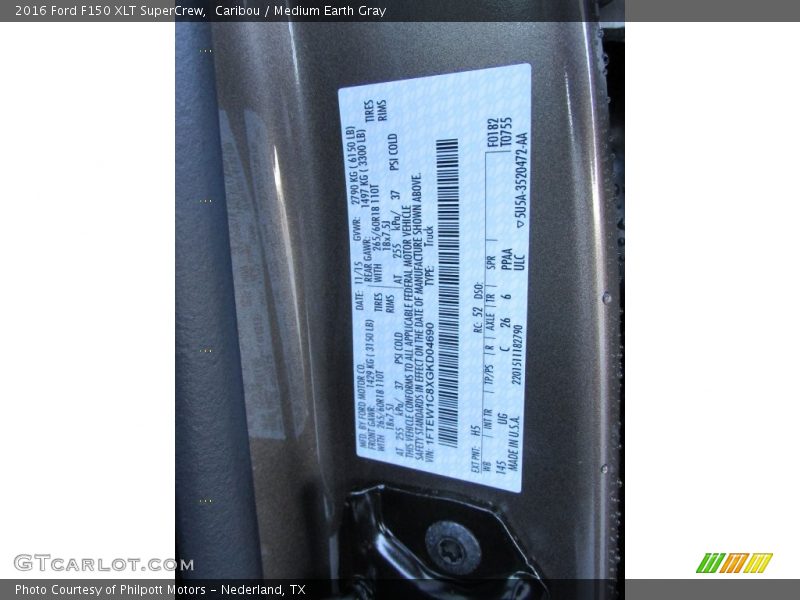 2016 F150 XLT SuperCrew Caribou Color Code H5