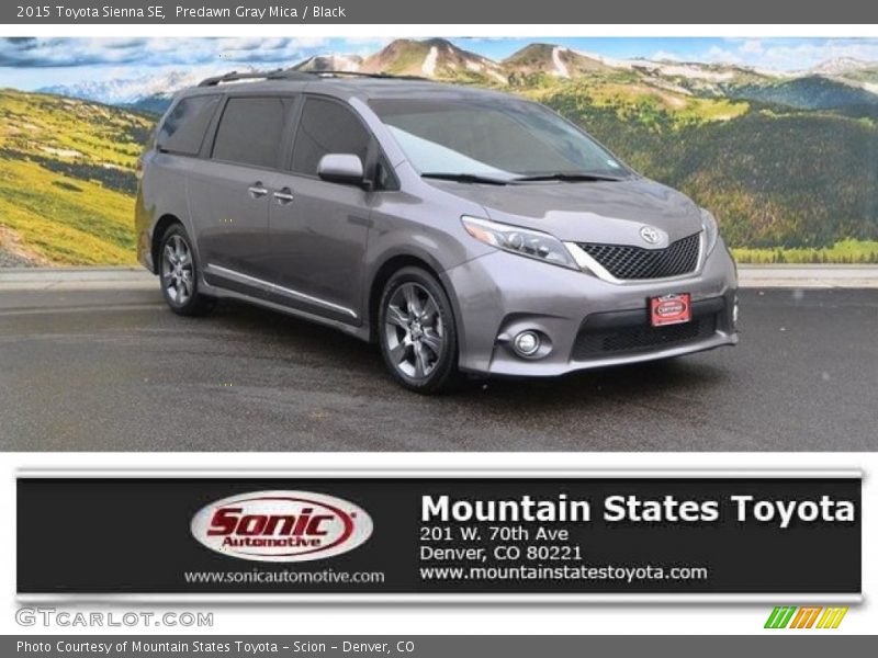 Predawn Gray Mica / Black 2015 Toyota Sienna SE