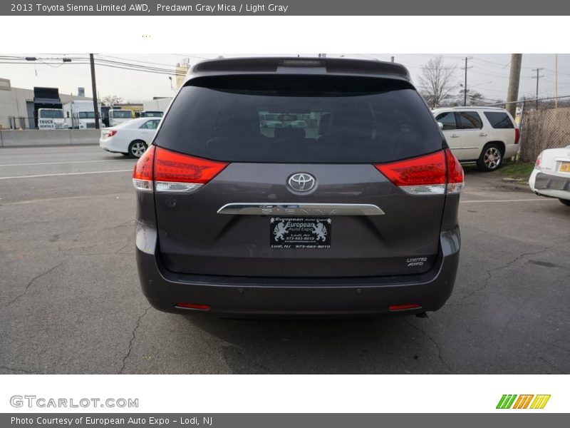 Predawn Gray Mica / Light Gray 2013 Toyota Sienna Limited AWD