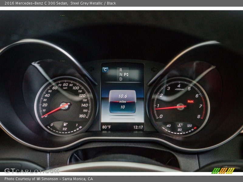 Steel Grey Metallic / Black 2016 Mercedes-Benz C 300 Sedan