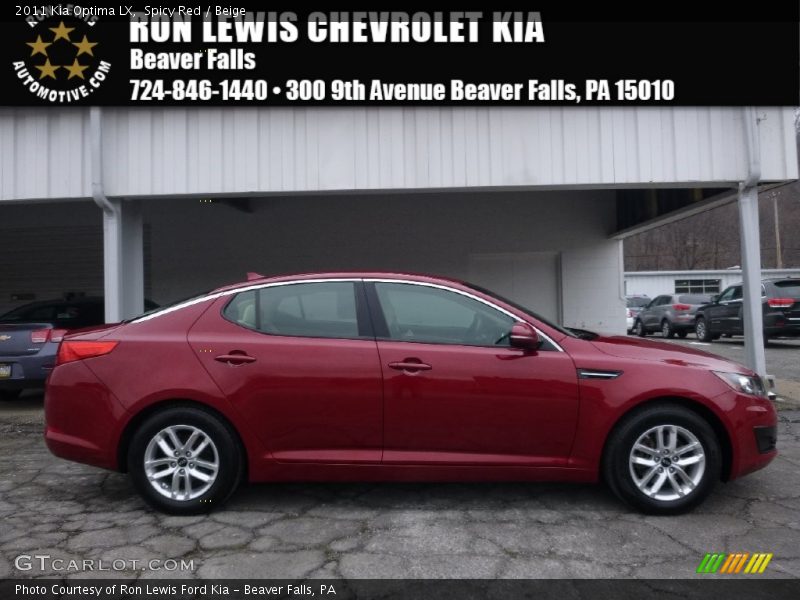 Spicy Red / Beige 2011 Kia Optima LX