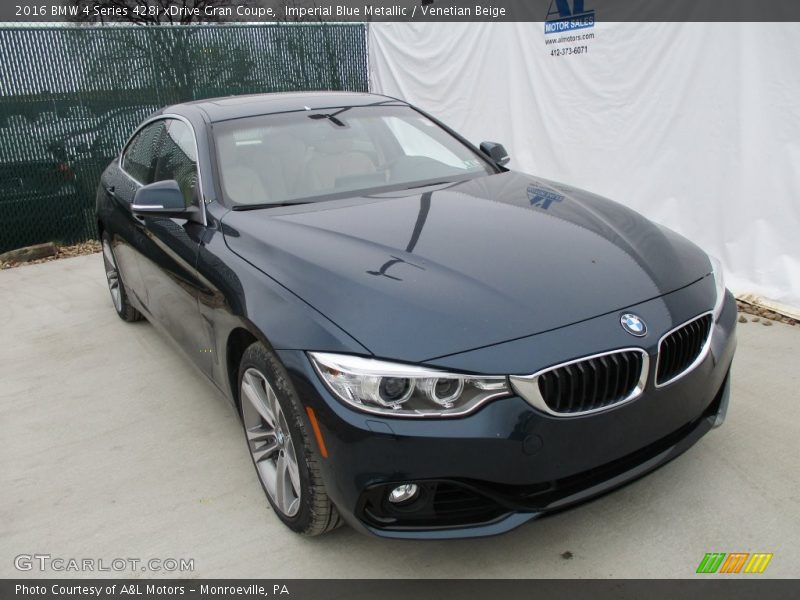 Imperial Blue Metallic / Venetian Beige 2016 BMW 4 Series 428i xDrive Gran Coupe