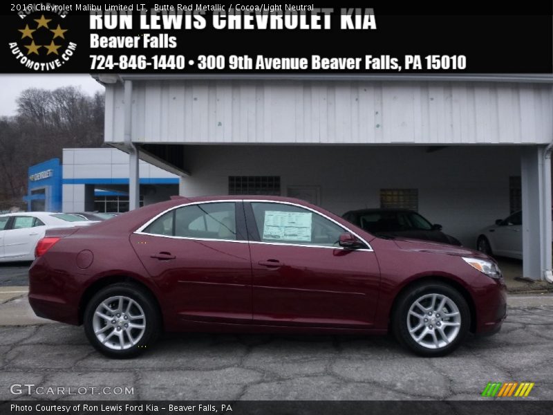 Butte Red Metallic / Cocoa/Light Neutral 2016 Chevrolet Malibu Limited LT