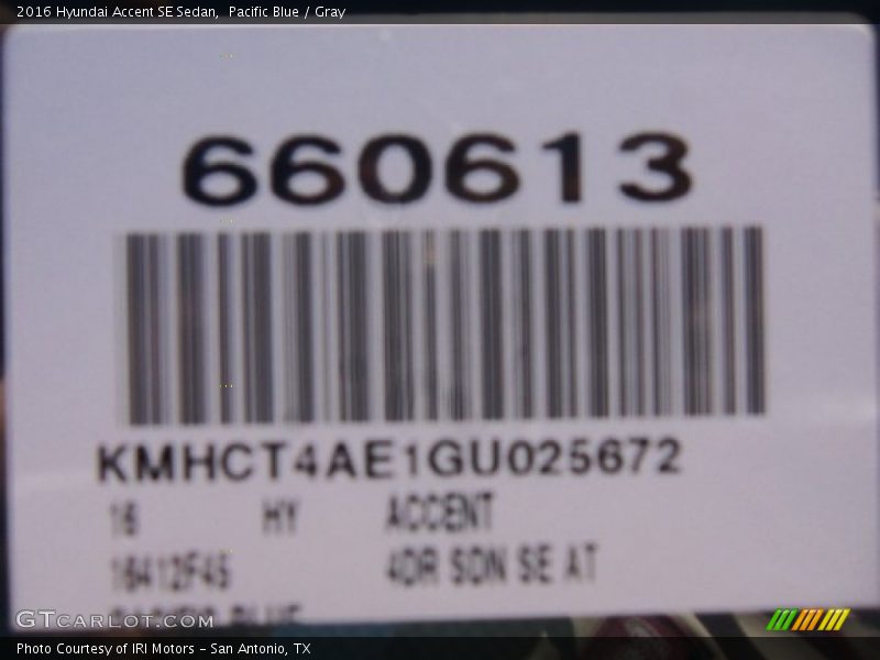 Pacific Blue / Gray 2016 Hyundai Accent SE Sedan
