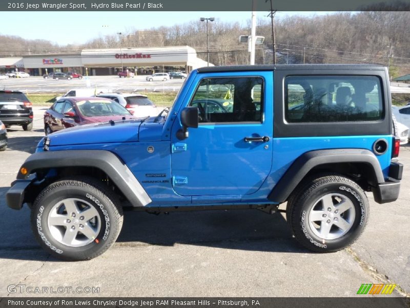 Hydro Blue Pearl / Black 2016 Jeep Wrangler Sport