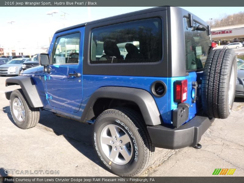 Hydro Blue Pearl / Black 2016 Jeep Wrangler Sport