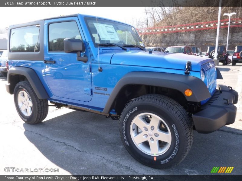 Hydro Blue Pearl / Black 2016 Jeep Wrangler Sport