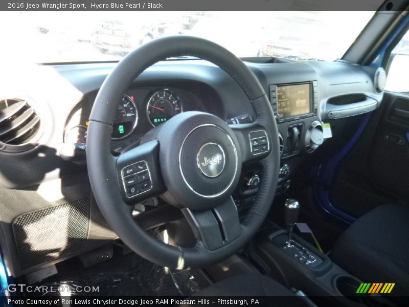 Hydro Blue Pearl / Black 2016 Jeep Wrangler Sport