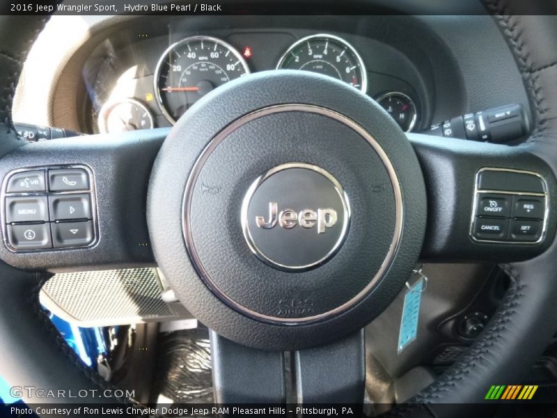 Hydro Blue Pearl / Black 2016 Jeep Wrangler Sport