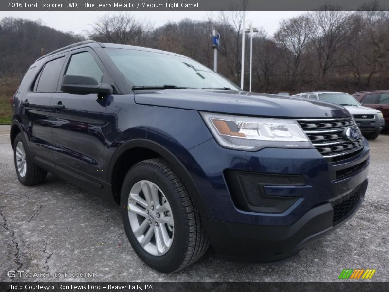 Blue Jeans Metallic / Medium Light Camel 2016 Ford Explorer FWD