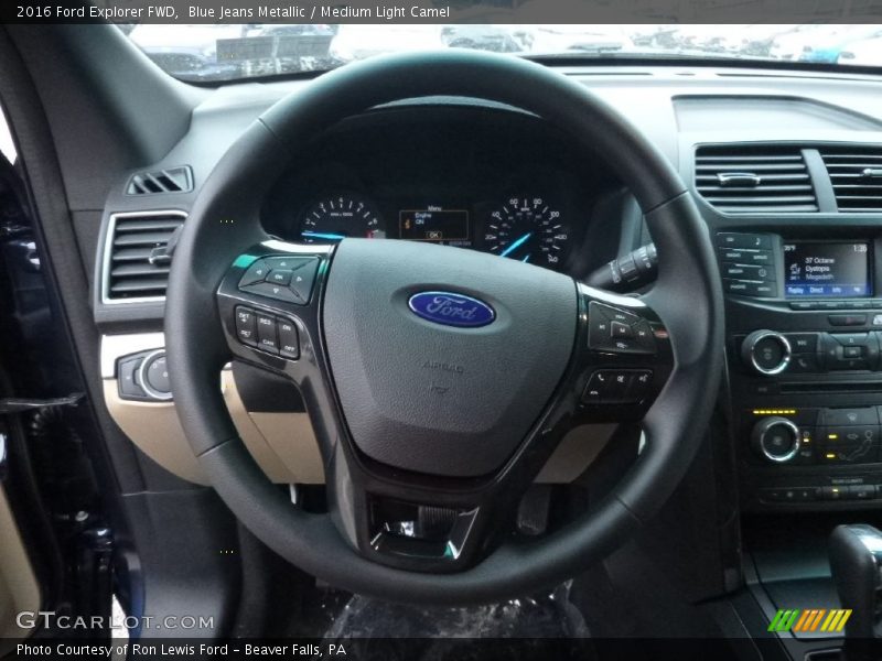 Blue Jeans Metallic / Medium Light Camel 2016 Ford Explorer FWD