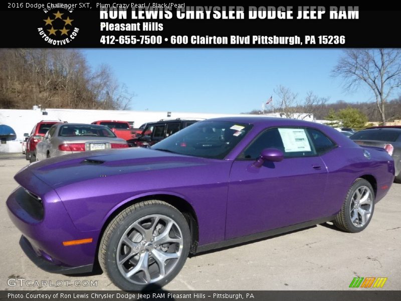 Plum Crazy Pearl / Black/Pearl 2016 Dodge Challenger SXT