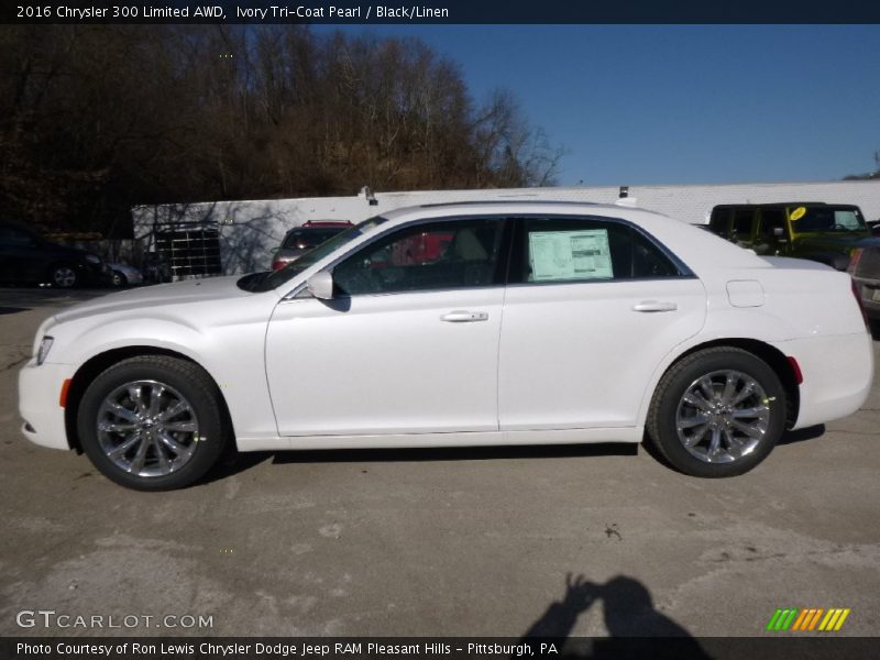 Ivory Tri-Coat Pearl / Black/Linen 2016 Chrysler 300 Limited AWD