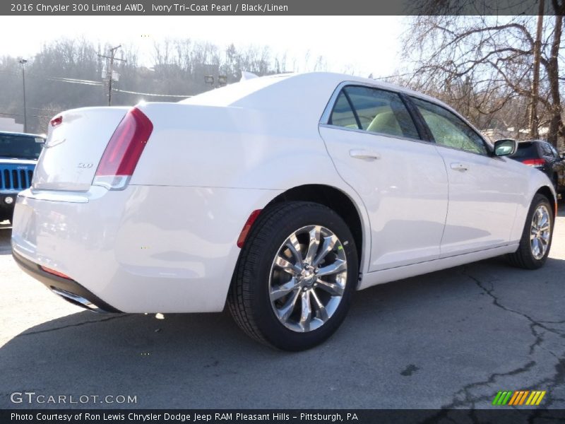 Ivory Tri-Coat Pearl / Black/Linen 2016 Chrysler 300 Limited AWD