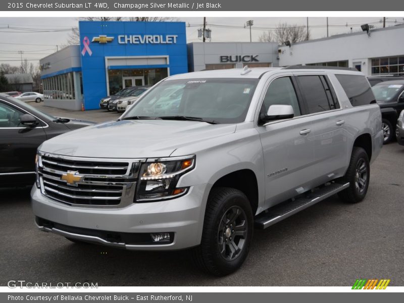 Champagne Silver Metallic / Jet Black 2015 Chevrolet Suburban LT 4WD