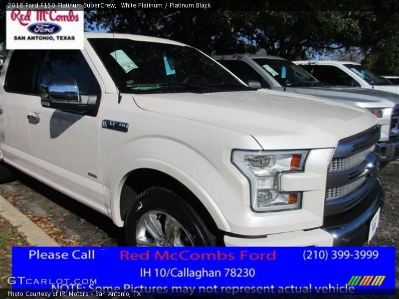 White Platinum / Platinum Black 2016 Ford F150 Platinum SuperCrew