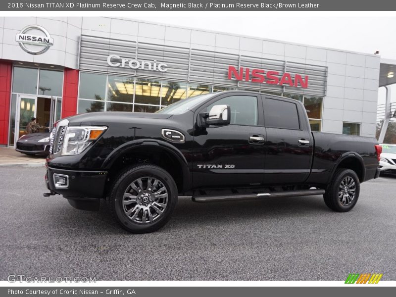 Magnetic Black / Platinum Reserve Black/Brown Leather 2016 Nissan TITAN XD Platinum Reserve Crew Cab
