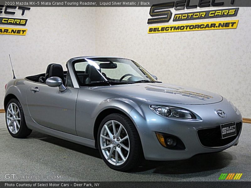 Liquid Silver Metallic / Black 2010 Mazda MX-5 Miata Grand Touring Roadster